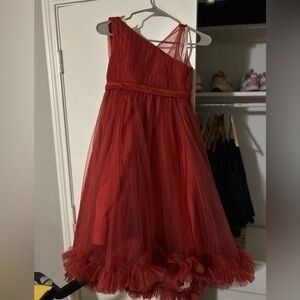 Elegant Rust Orange girls formal Dress